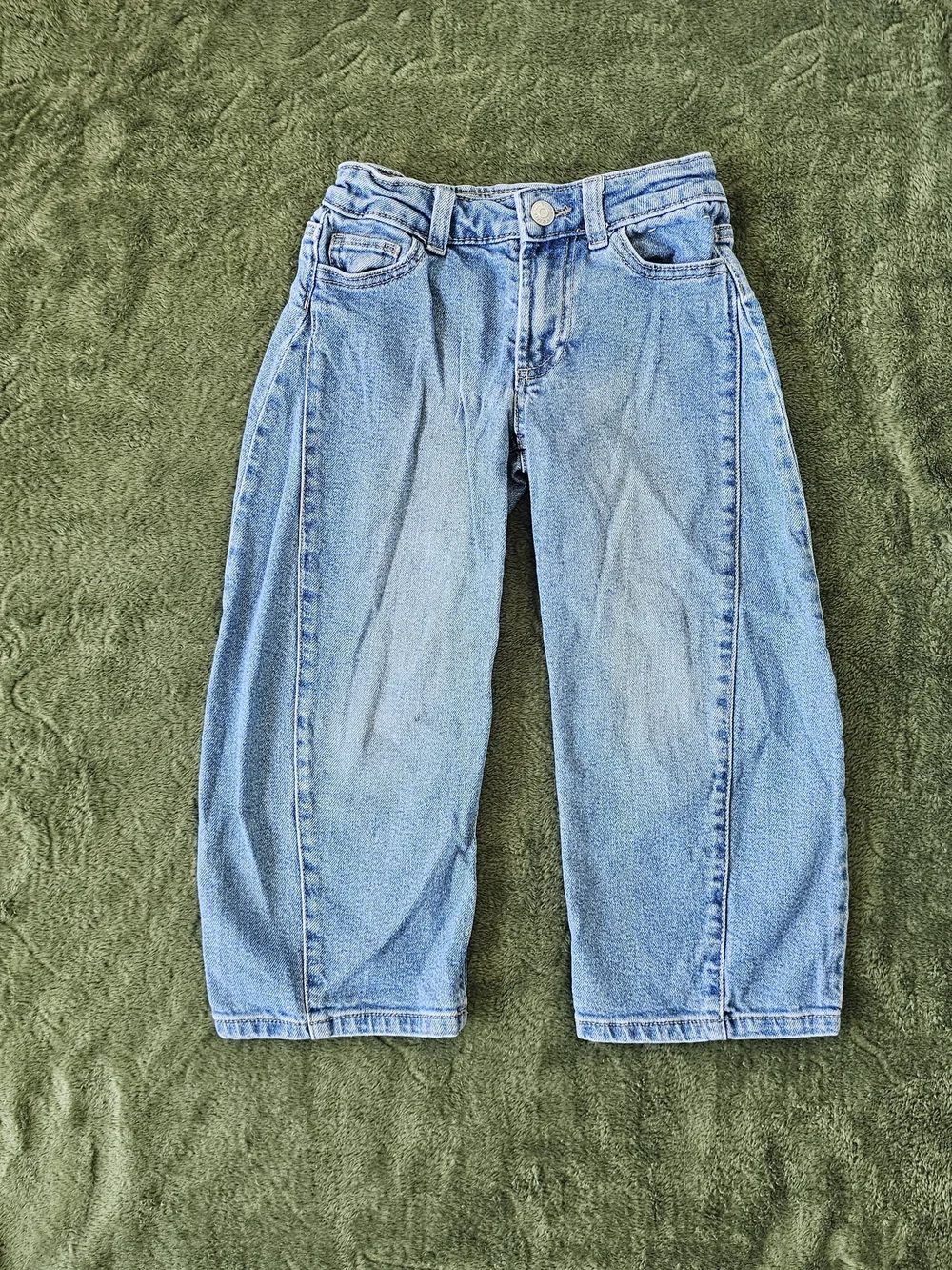 Cat & Jack Girls Wide-Leg Jeans Set Of 2 Embroidered Accents Adjustable Waist